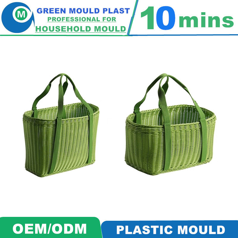 Foldable Plastic Storage Basket Shopping Folding Crate with Handle Collapsible Vegetable Fruits Storing Baskets Mould