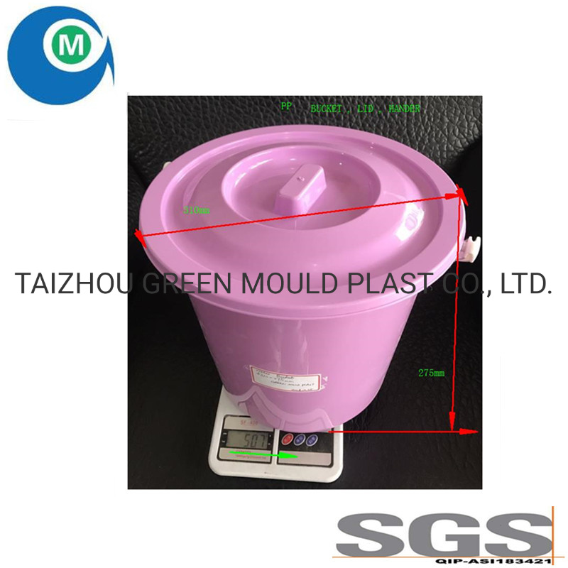 OEM Dia310*275mm Plastic Injection Water Bucket Mould with Lid