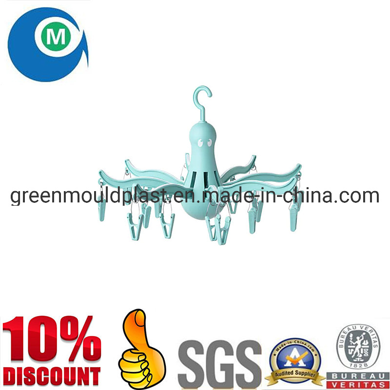 Customized Plastic Clothes Hanger with Clips Injection Mold