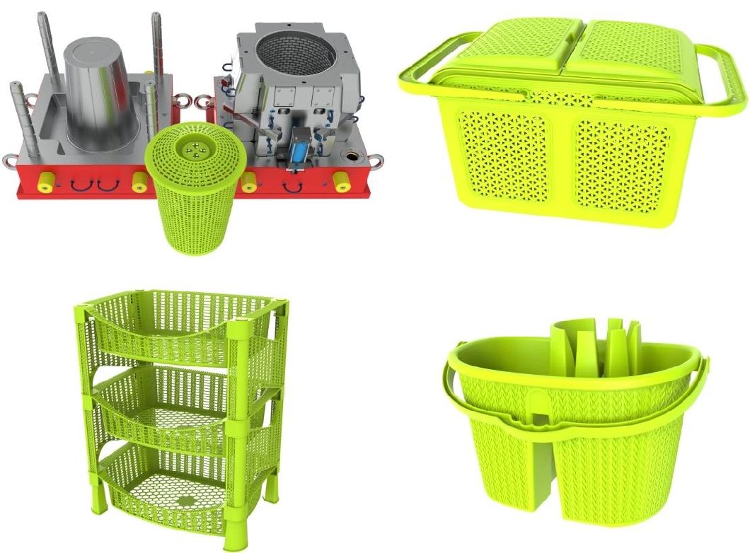 Customized Beautiful Multi Color Injection Mold for Household Laundry Basket Handle Basket Mould in Taizhou