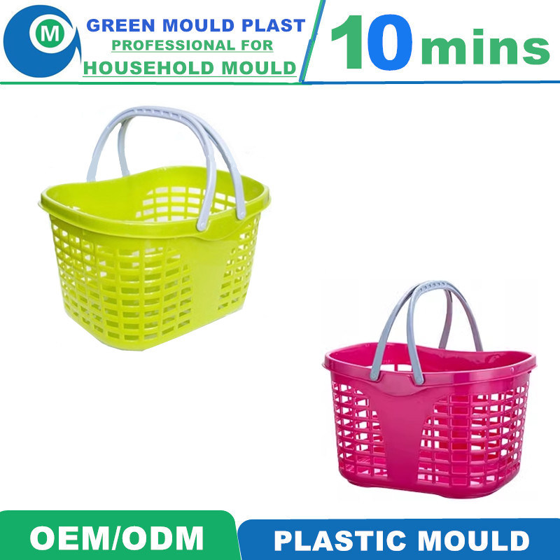 Foldable Plastic Storage Basket Shopping Folding Crate with Handle Collapsible Vegetable Fruits Storing Baskets Mould