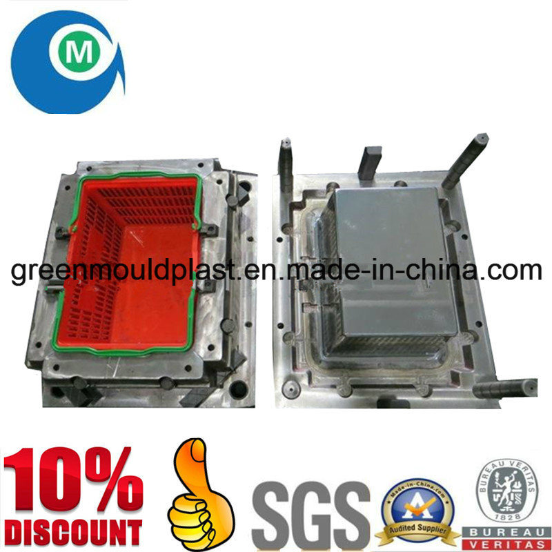 Hot Sale Supermarket Shopping Plastic Basket Mold with 4 Wheels