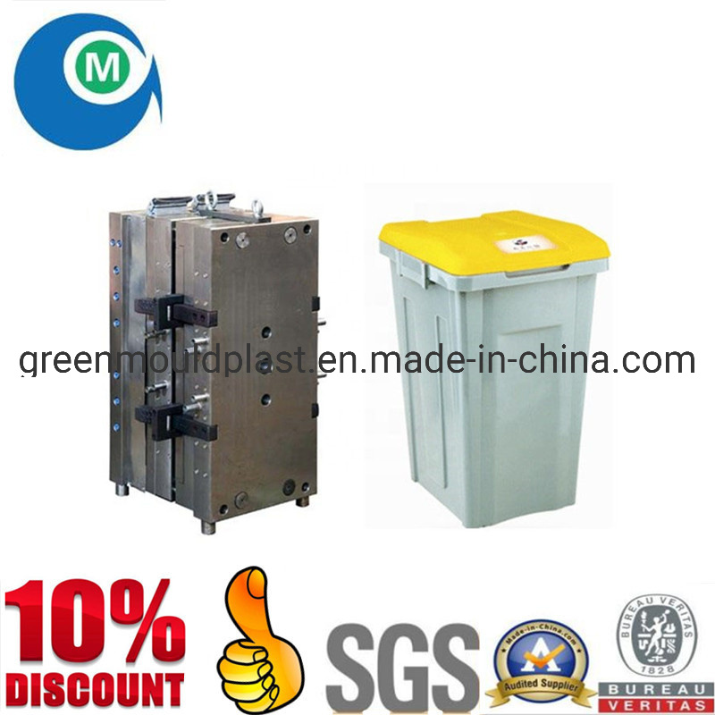Custom Injection Rattan Design Dustbin Mould with Pedal