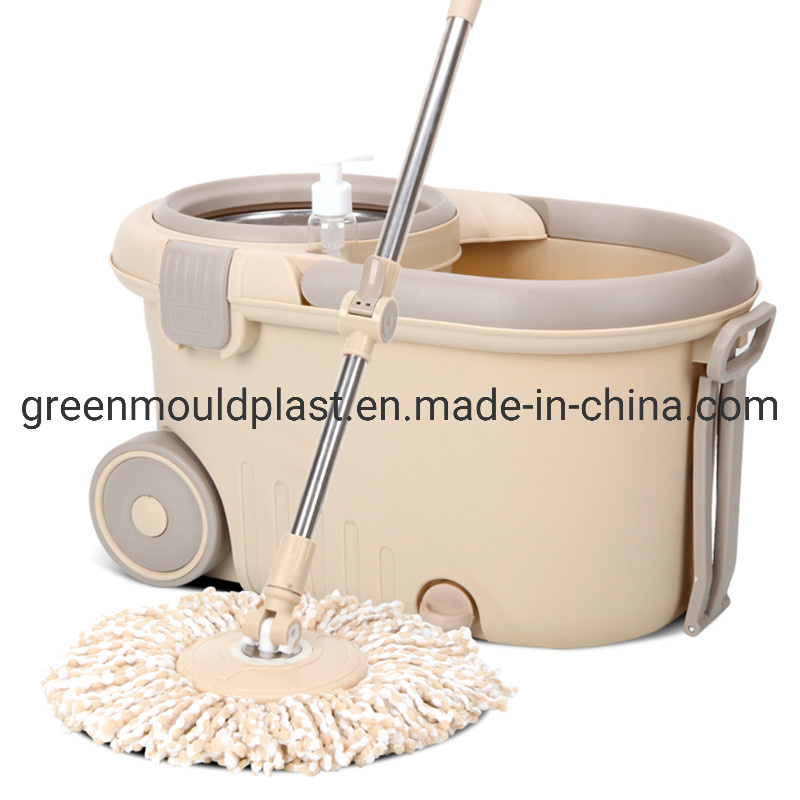 Floor Mop Bucket 2 Heads Microfiber Spinning Rotating Mop and Bucket Mould