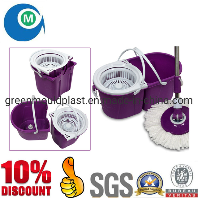Floor Mop Bucket 2 Heads Microfiber Spinning Rotating Mop and Bucket Mould