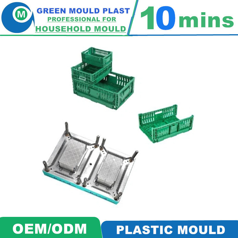 Customized Plastic Injection Ctates Mold Crate Mold Vegetable Folding Crate Injection Mould