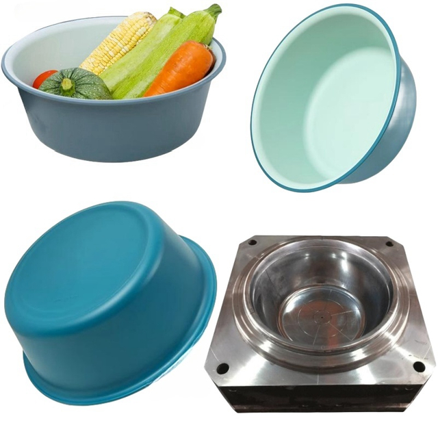 No Flash Step Scratch Mix Material Injection Plastic PP Basin Mould