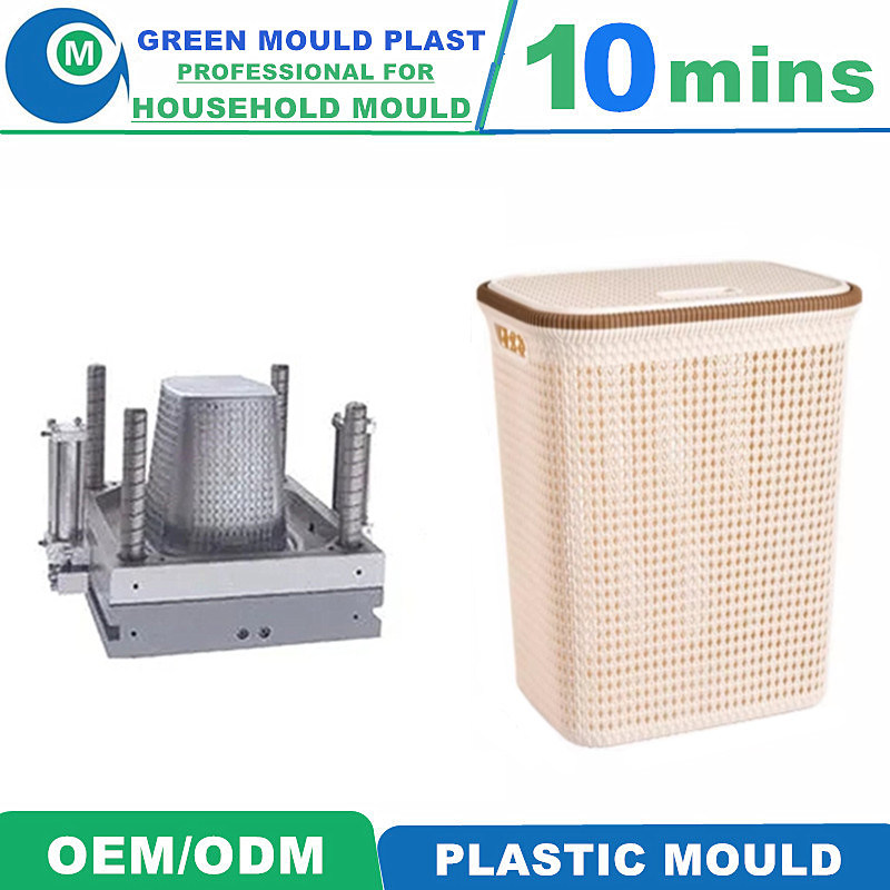High Quality Dirty Clothes Basket Mould Laundry Basket Plastic Injection Mould Manufacturing Factory Folding Basket Mould