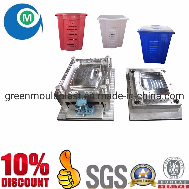 Custom Injection Rattan Design Dustbin Mould with Pedal