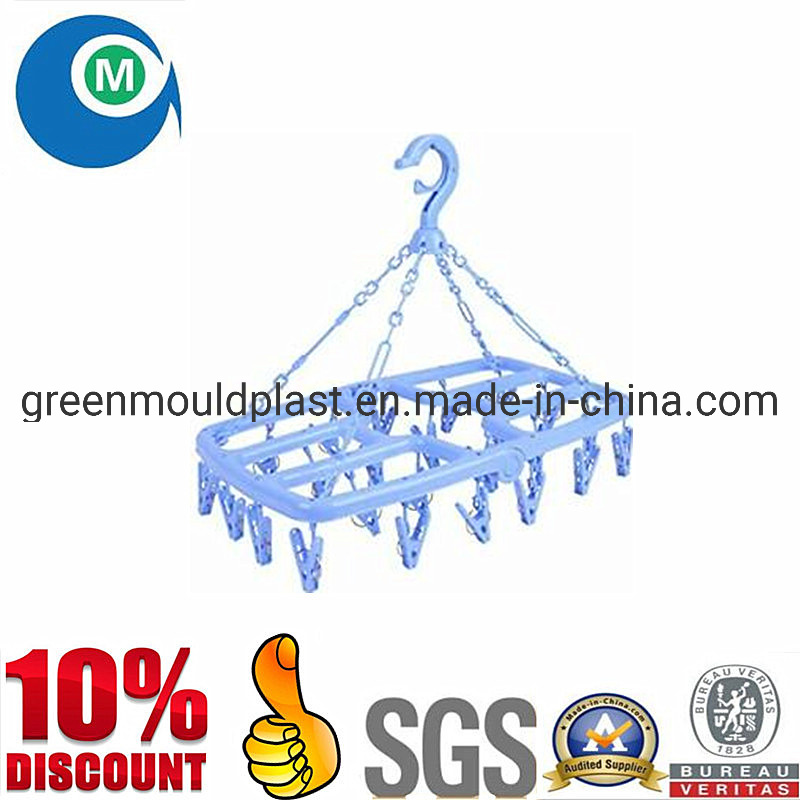 Customized Plastic Clothes Hanger with Clips Injection Mold