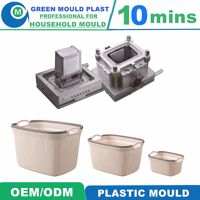High Quality Dirty Clothes Basket Mould Laundry Basket Plastic Injection Mould Manufacturing Factory Folding Basket Mould