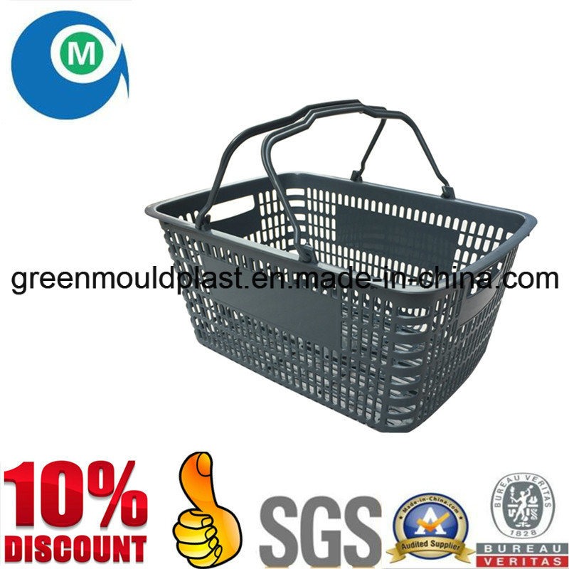 Hot Sale Supermarket Shopping Plastic Basket Mold with 4 Wheels