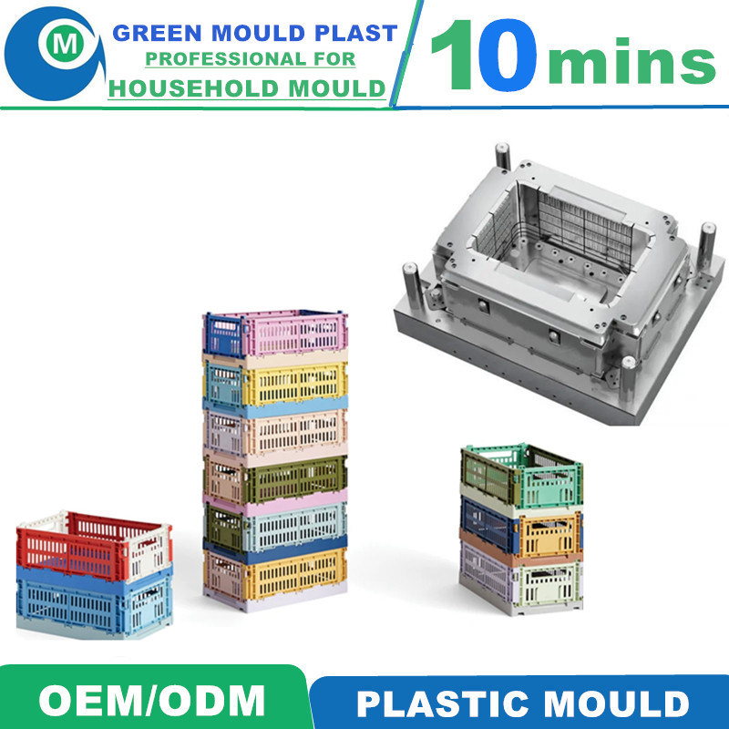 Customized Plastic Injection Ctates Mold Crate Mold Vegetable Folding Crate Injection Mould