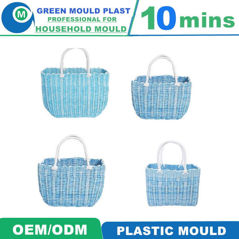 Foldable Plastic Storage Basket Shopping Folding Crate with Handle Collapsible Vegetable Fruits Storing Baskets Mould