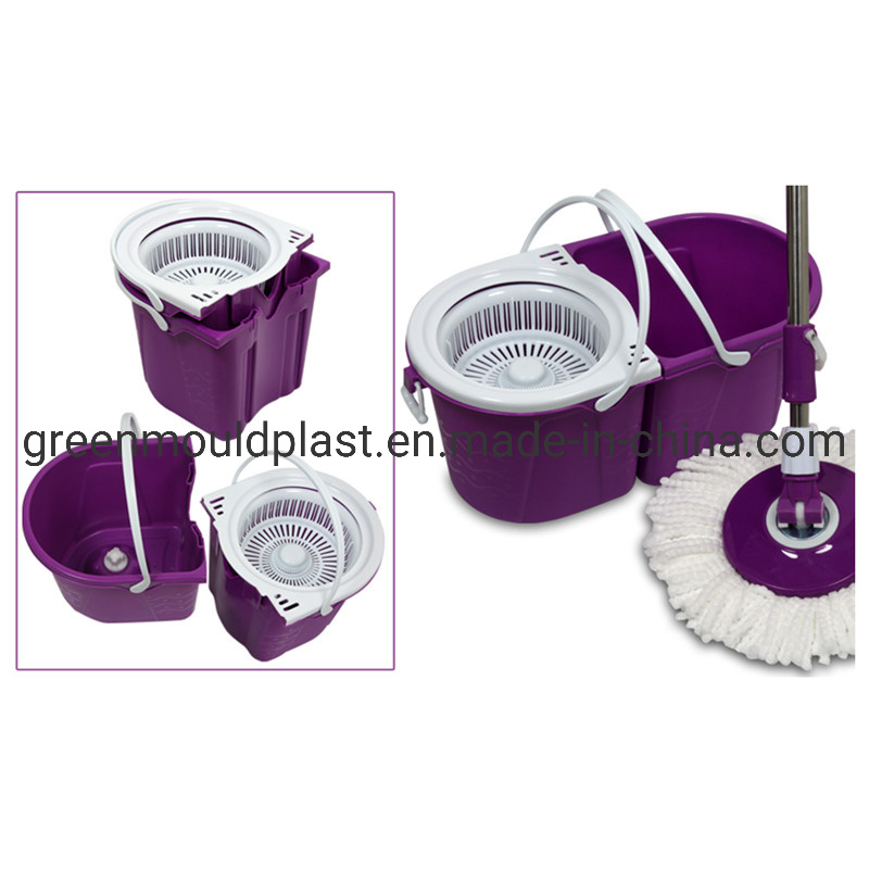 Floor Mop Bucket 2 Heads Microfiber Spinning Rotating Mop and Bucket Mould
