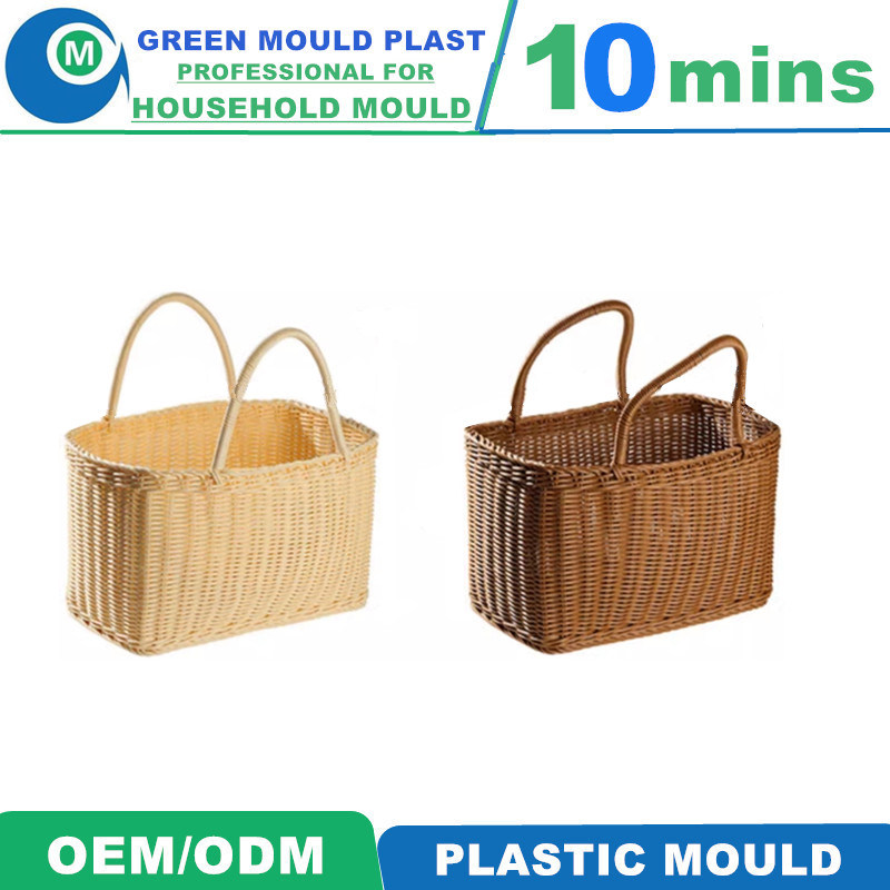Foldable Plastic Storage Basket Shopping Folding Crate with Handle Collapsible Vegetable Fruits Storing Baskets Mould
