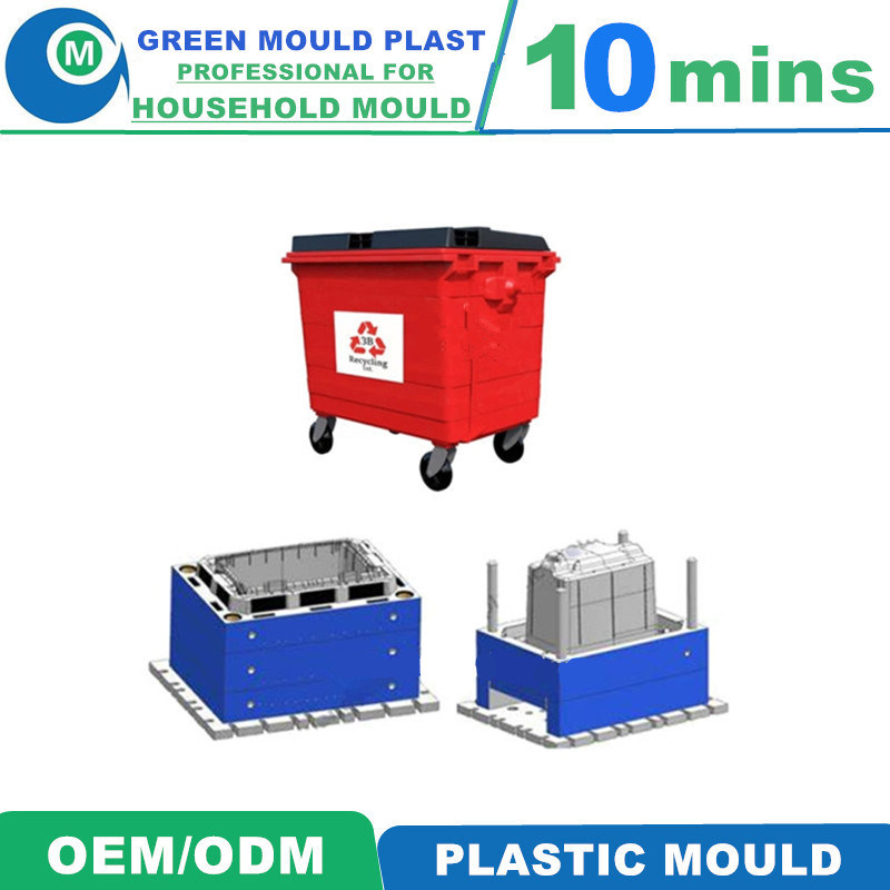 Customized Plastic Outdoor Dustbin Waste Container Injection Mold for Sale