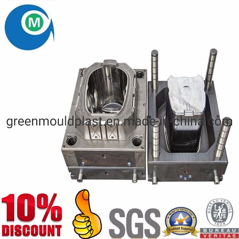 OEM Internation Standard 12L of Geen Rotary Plastic Dustbin Mould