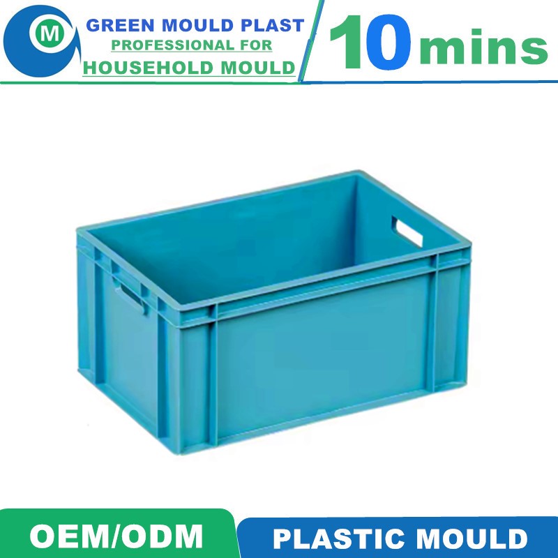 High Precision Hot Runner PP Heavy Duty Stackable Plastic Storage Crate Injection Mould