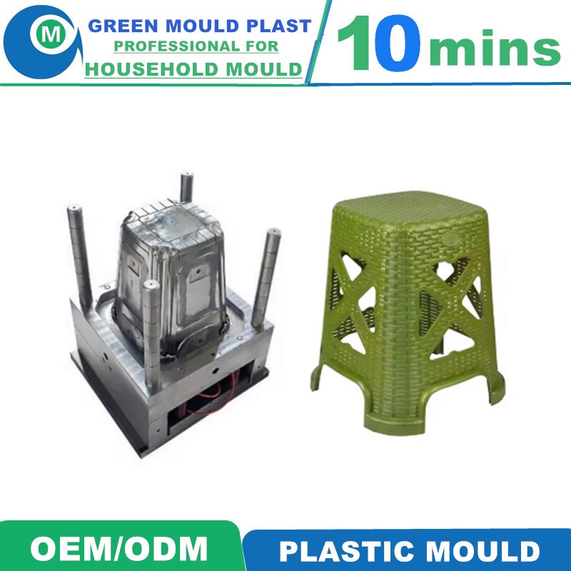 High Precision Hot Runner PP Plastic Household Square Stool Injection Mould