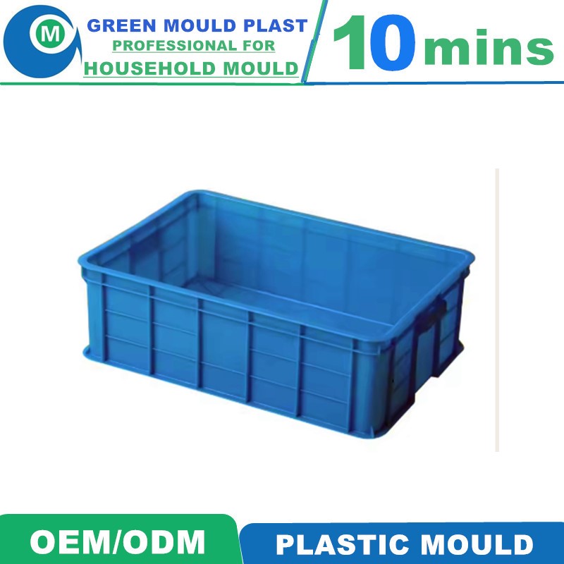 High Precision Hot Runner PP Heavy Duty Stackable Plastic Storage Crate Injection Mould