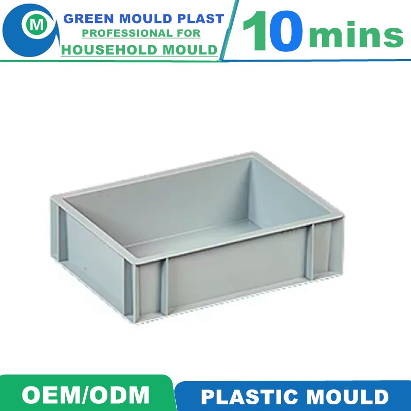High Precision Hot Runner PP Heavy Duty Stackable Plastic Storage Crate Injection Mould